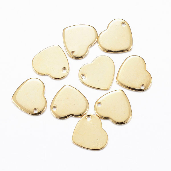 PandaHall 304 Stainless Steel Stamping Blank Tag Charms, Heart, Real 24K Gold Plated, 10x11x0.8mm, Hole: 1mm 304 Stainless Steel Heart
PandaHall 304 Stainless Steel Stamping Blank Tag Charms, Heart, Real 24K Gold Plated, 10x11x0.8mm, Hole: 1mm 304 Stainless Steel Heart