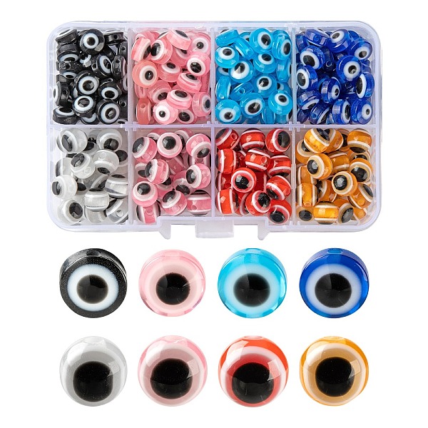 PandaHall 8 Style Resin Beads, Flat Round & Round with Evil Eye, Mixed Color, about 280pcs/box Resin Evil Eye Multicolor
PandaHall 8 Style Resin Beads, Flat Round & Round with Evil Eye, Mixed Color, about 280pcs/box Resin Evil Eye Multicolor