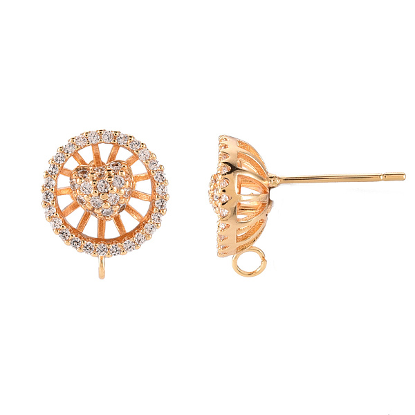 PandaHall Brass Micro Pave Clear Cubic Zirconia Stud Earrings Findings, with Loop, Nickel Free, Flat Round, Real 18K Gold Plated, 14x11.5mm...
PandaHall Brass Micro Pave Clear Cubic Zirconia Stud Earrings Findings, with Loop, Nickel Free, Flat Round, Real 18K Gold Plated, 14x11.5mm...