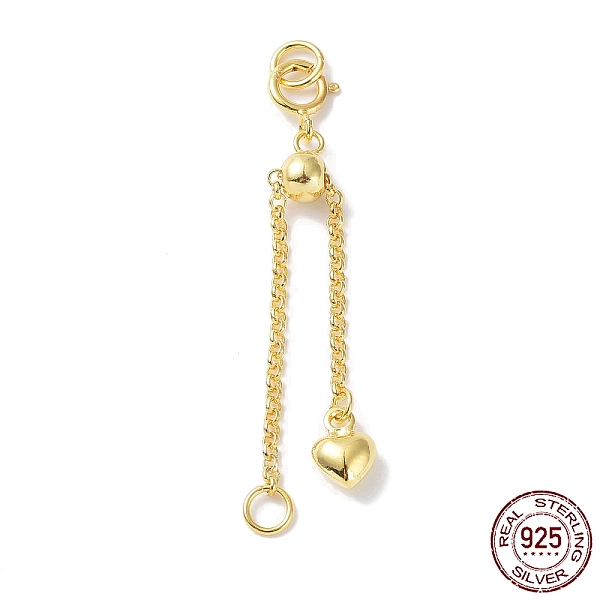 PandaHall 925 Sterling Silver Ends with Chains, with Spring Clasps, Slide Bead, Jump Ring and Heart Charms, Real 18K Gold Plated, 39mm, Hole...
PandaHall 925 Sterling Silver Ends with Chains, with Spring Clasps, Slide Bead, Jump Ring and Heart Charms, Real 18K Gold Plated, 39mm, Hole...