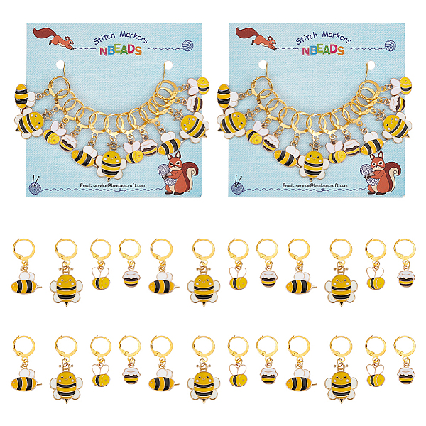 PandaHall Alloy Enamel Bees & Honey Jar Pendant Locking Stitch Markers, Brass Clasp Stitch Marker, Mixed Color, 3~4cm, 4 style, 3pcs/style..., Multicolor
PandaHall Alloy Enamel Bees & Honey Jar Pendant Locking Stitch Markers, Brass Clasp Stitch Marker, Mixed Color, 3~4cm, 4 style, 3pcs/style..., Multicolor
