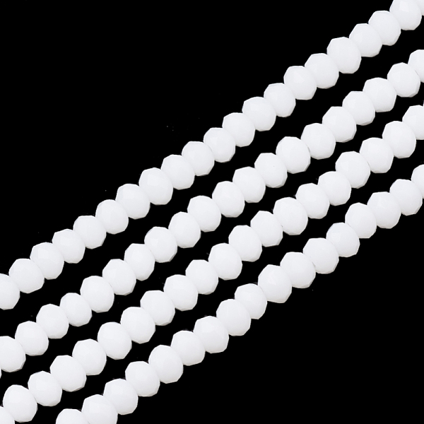 PandaHall Opaque Solid Color Glass Beads Strands, Faceted, Rondelle, White, 3~3.5x2.5~3mm, Hole: 0.5mm, about 130pcs/strand, 13.7 inch Glass...
PandaHall Opaque Solid Color Glass Beads Strands, Faceted, Rondelle, White, 3~3.5x2.5~3mm, Hole: 0.5mm, about 130pcs/strand, 13.7 inch Glass...