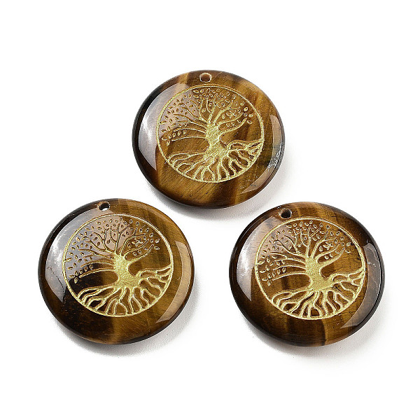 PandaHall Natural Tiger Eye Carved Pendants, Flat Round with Tree of Life Charms, 30x7mm, Hole: 1.8mm Tiger Eye Tree of Life
PandaHall Natural Tiger Eye Carved Pendants, Flat Round with Tree of Life Charms, 30x7mm, Hole: 1.8mm Tiger Eye Tree of Life
