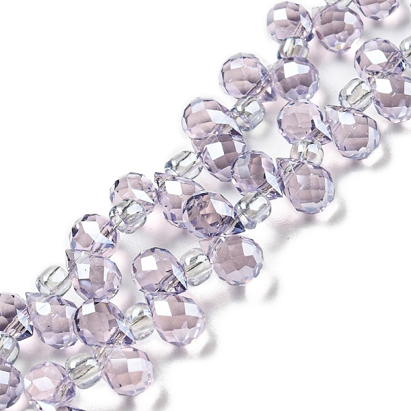 PandaHall Electroplate Transparent Glass Beads Strands, Pearl Luster Plated, Faceted Teardrop, Top Drilled, Thistle, 6x4mm, Hole: 0.8mm..., Purple
PandaHall Electroplate Transparent Glass Beads Strands, Pearl Luster Plated, Faceted Teardrop, Top Drilled, Thistle, 6x4mm, Hole: 0.8mm..., Purple