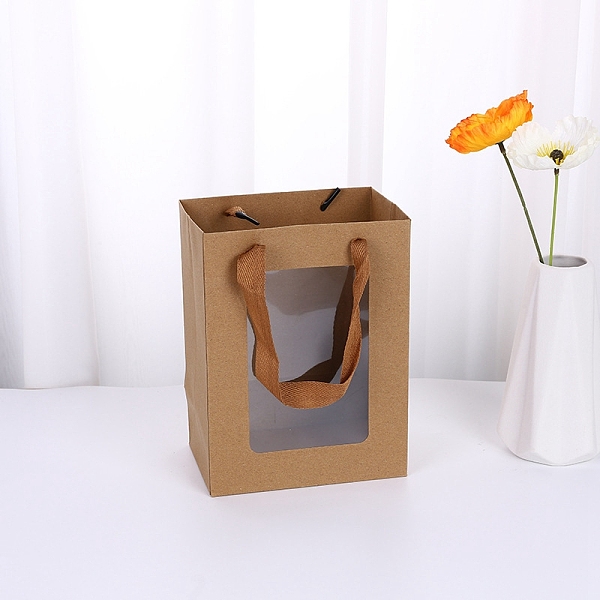 PandaHall Rectangle Paper Bags, with Handles, for Gift Shopping Bags, with Clear Window, Camel, 13x18x25cm Paper Rectangle Brown
PandaHall Rectangle Paper Bags, with Handles, for Gift Shopping Bags, with Clear Window, Camel, 13x18x25cm Paper Rectangle Brown