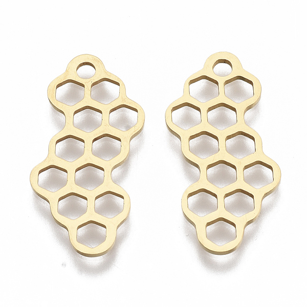 PandaHall 201 Stainless Steel Filigree Joiners, Laser Cut Links, Geometric Honeycomb Shape, Golden, 26x12x1mm 201 Stainless Steel Hexagon
PandaHall 201 Stainless Steel Filigree Joiners, Laser Cut Links, Geometric Honeycomb Shape, Golden, 26x12x1mm 201 Stainless Steel Hexagon