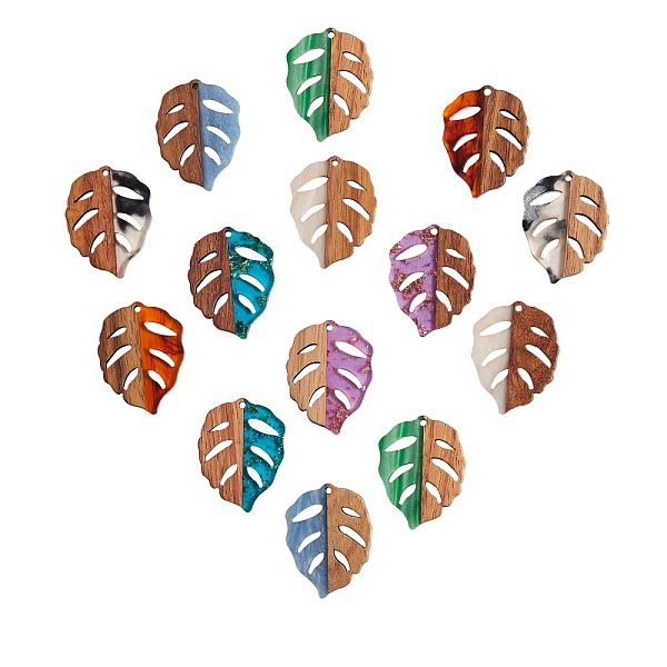 PandaHall Resin & Walnut Wood Pendants, Leaf, Mixed Color, 37x28x3mm, Hole: 2mm, 7 colors, 2pcs/color, 14pcs/set Resin+Wood Leaf Multicolor
PandaHall Resin & Walnut Wood Pendants, Leaf, Mixed Color, 37x28x3mm, Hole: 2mm, 7 colors, 2pcs/color, 14pcs/set Resin+Wood Leaf Multicolor