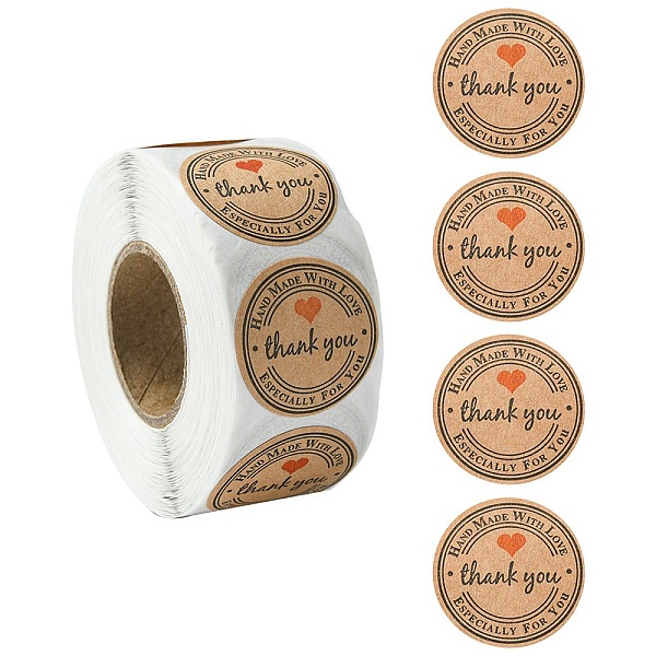PandaHall Kraft Paper Thank You Sticker Rolls, Round Dot Self Adhesive Decals, for Envelope, Gift Bag, Card Sealing, BurlyWood, 25mm, about..., Orange
PandaHall Kraft Paper Thank You Sticker Rolls, Round Dot Self Adhesive Decals, for Envelope, Gift Bag, Card Sealing, BurlyWood, 25mm, about..., Orange