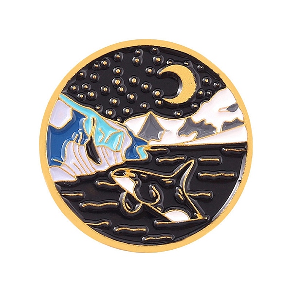PandaHall Dolphin & Moon Enamel Pin, Creative Flat Round Zinc Alloy Enamel Brooch for Jackets Hats Bags, Golden, Black, 26.5x9mm, Pin: 1mm...
PandaHall Dolphin & Moon Enamel Pin, Creative Flat Round Zinc Alloy Enamel Brooch for Jackets Hats Bags, Golden, Black, 26.5x9mm, Pin: 1mm...