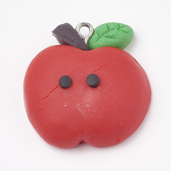 PandaHall Handmade Polymer Clay Pendants, with Iron Findings, Apple, Platinum, Red, 28x27x11mm, Hole: 2mm Polymer Clay Fruit Red
PandaHall Handmade Polymer Clay Pendants, with Iron Findings, Apple, Platinum, Red, 28x27x11mm, Hole: 2mm Polymer Clay Fruit Red