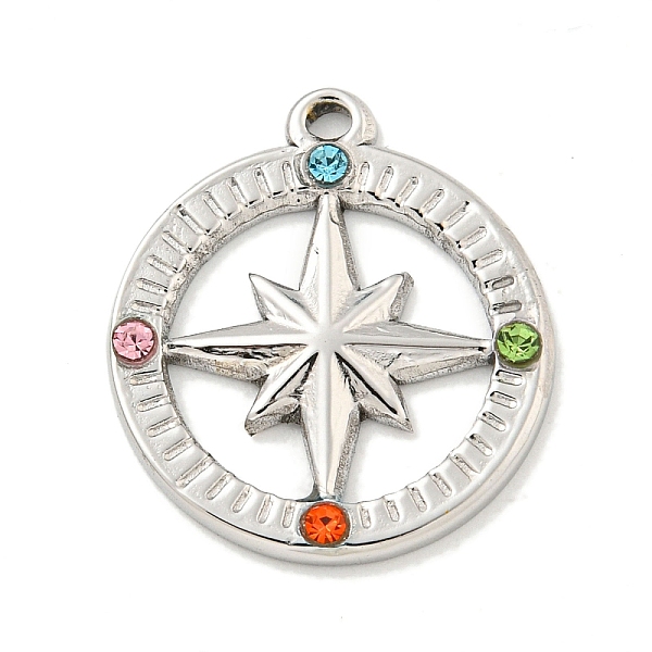 PandaHall 304 Stainless Steel Pendants, with Colorful Rhinestone, Ring with Star Charms, Stainless Steel Color, 20.5x18x2mm, Hole: 1.2x1.8mm..., Multicolor
PandaHall 304 Stainless Steel Pendants, with Colorful Rhinestone, Ring with Star Charms, Stainless Steel Color, 20.5x18x2mm, Hole: 1.2x1.8mm..., Multicolor