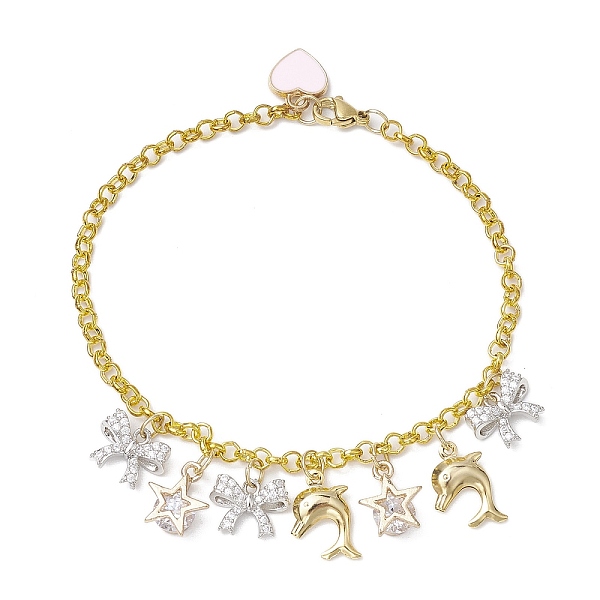 PandaHall Summer Beach Dolphin & Bowknot Alloy Eanmel Charm Bracelets, Iron Chain Chain Bracelets for Women, Golden, 9-1/8 inch(23cm) Iron...
PandaHall Summer Beach Dolphin & Bowknot Alloy Eanmel Charm Bracelets, Iron Chain Chain Bracelets for Women, Golden, 9-1/8 inch(23cm) Iron...