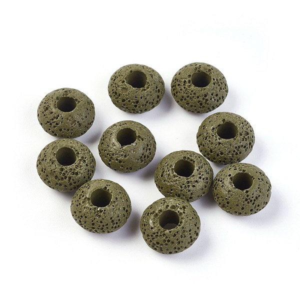 PandaHall Natural Lava Rock Beads, Dyed, Rondelle, Dark Olive Green, 15.5~16x9.7~10mm, Hole: 5~5.4mm Lava Rock Rondelle Green
PandaHall Natural Lava Rock Beads, Dyed, Rondelle, Dark Olive Green, 15.5~16x9.7~10mm, Hole: 5~5.4mm Lava Rock Rondelle Green