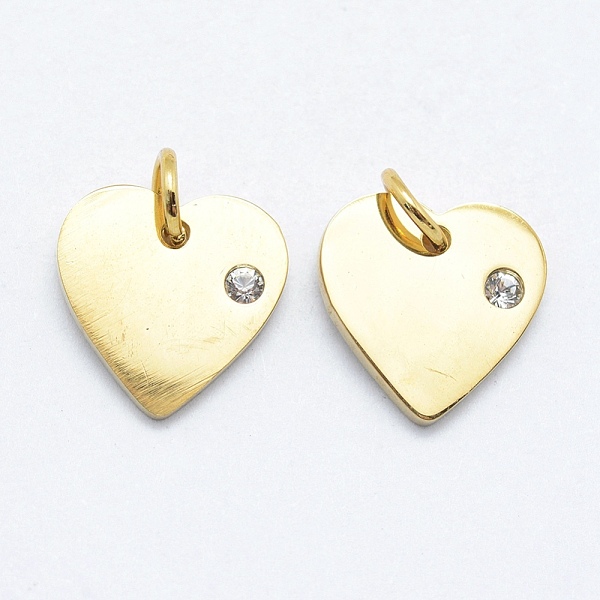 PandaHall 316 Surgical Stainless Steel Pendants, with Cubic Zirconia, Heart, Clear, Real 18K Gold Plated, 12x12x2mm, Hole: 3mm Stainless...
PandaHall 316 Surgical Stainless Steel Pendants, with Cubic Zirconia, Heart, Clear, Real 18K Gold Plated, 12x12x2mm, Hole: 3mm Stainless...