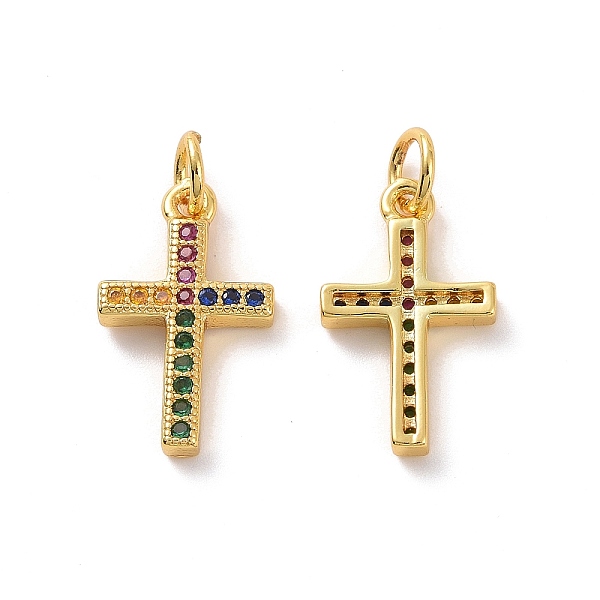 PandaHall Brass Micro Pave Colorful Cubic Zirconia Pendants, with Jump Ring, Cross Charm, Real 18K Gold Plated, 17x10.5x2.5mm, Hole: 3.5mm...
PandaHall Brass Micro Pave Colorful Cubic Zirconia Pendants, with Jump Ring, Cross Charm, Real 18K Gold Plated, 17x10.5x2.5mm, Hole: 3.5mm...