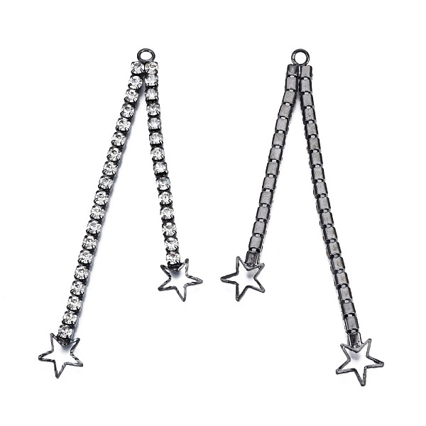 PandaHall Rack Plated Brass Pave Rhinestone Chain with Star Big Pendants, Cadmium Free & Nickel Free & Lead Free, Gunmetal, Crystal..., Clear
PandaHall Rack Plated Brass Pave Rhinestone Chain with Star Big Pendants, Cadmium Free & Nickel Free & Lead Free, Gunmetal, Crystal..., Clear