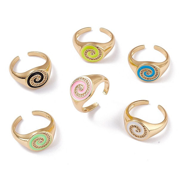 PandaHall Brass Clear Cubic Zirconia Cuff Rings, Open Rings, Long-Lasting Plated, with Enamel, Real 18K Gold Plated, Flat Round, Mixed Color..., Multicolor
PandaHall Brass Clear Cubic Zirconia Cuff Rings, Open Rings, Long-Lasting Plated, with Enamel, Real 18K Gold Plated, Flat Round, Mixed Color..., Multicolor