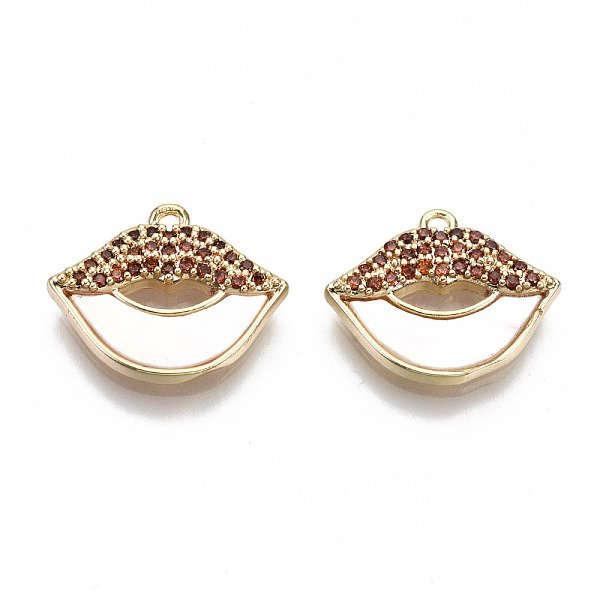 PandaHall Brass Micro Clear Cubic Zirconia Pendants, with Shell, Nickel Free, Real 18K Gold Plated, Lip Shape, Coral, 13x16x3mm, Hole: 1.2mm..., Red
PandaHall Brass Micro Clear Cubic Zirconia Pendants, with Shell, Nickel Free, Real 18K Gold Plated, Lip Shape, Coral, 13x16x3mm, Hole: 1.2mm..., Red