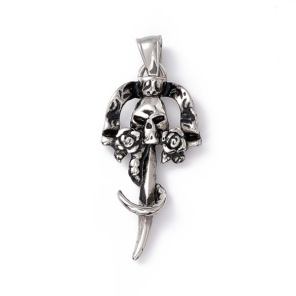 PandaHall Tibetan Style 304 Stainless Steel Pendants, Sword with Skull Charm, Antique Silver, 35.5x17.5x4mm, Hole: 7x3.5mm 304 Stainless...
PandaHall Tibetan Style 304 Stainless Steel Pendants, Sword with Skull Charm, Antique Silver, 35.5x17.5x4mm, Hole: 7x3.5mm 304 Stainless...