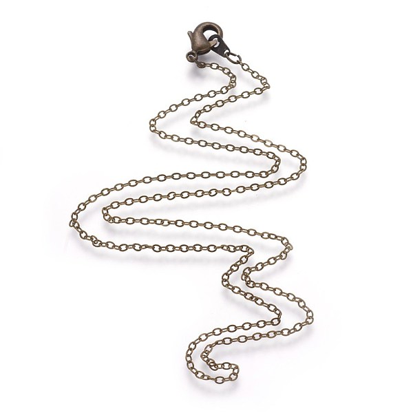 PandaHall Antique Bronze Color Brass Necklaces, chain link: about 1.5mm wide, 2mm long, 18 inch long Brass Orange
PandaHall Antique Bronze Color Brass Necklaces, chain link: about 1.5mm wide, 2mm long, 18 inch long Brass Orange