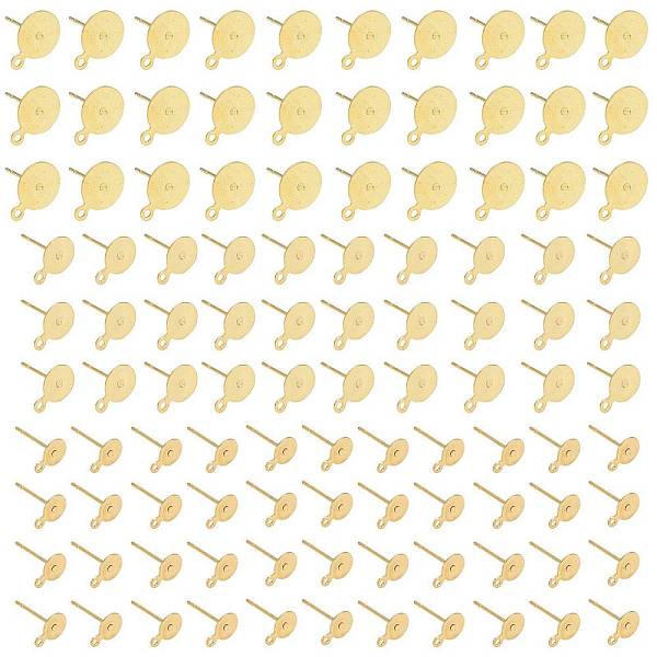 PandaHall 150Pcs 3 Size Brass Stud Earring Findings, with Iron Pin and Loop, Golden, 150pcs/Box Brass Flat Round
PandaHall 150Pcs 3 Size Brass Stud Earring Findings, with Iron Pin and Loop, Golden, 150pcs/Box Brass Flat Round
