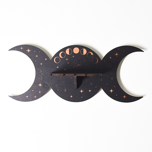 PandaHall Black Crescent Moon Wooden Crystal Shelf Jewelry Candlestick Display Stand, Wall Mounted Decorations, with Snap Fastener, for Home...
PandaHall Black Crescent Moon Wooden Crystal Shelf Jewelry Candlestick Display Stand, Wall Mounted Decorations, with Snap Fastener, for Home...