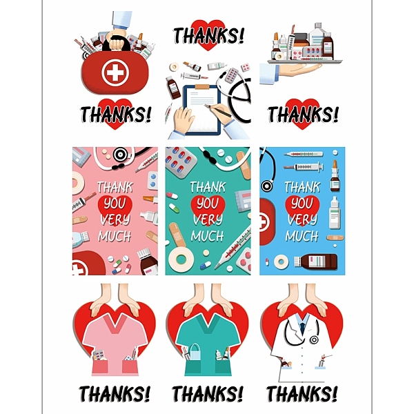 PandaHall Thanks Theme Cards, for Thanksgiving Medical Worker, Rectangle, Mixed Color, 10x15cm, 9pcs/set Paper Others Multicolor
PandaHall Thanks Theme Cards, for Thanksgiving Medical Worker, Rectangle, Mixed Color, 10x15cm, 9pcs/set Paper Others Multicolor