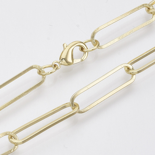 PandaHall Brass Flat Oval Paperclip Chain Necklace Making, with Lobster Claw Clasps, Light Gold, 24.4 inch(62cm), Link: 22x6x1mm Brass
PandaHall Brass Flat Oval Paperclip Chain Necklace Making, with Lobster Claw Clasps, Light Gold, 24.4 inch(62cm), Link: 22x6x1mm Brass