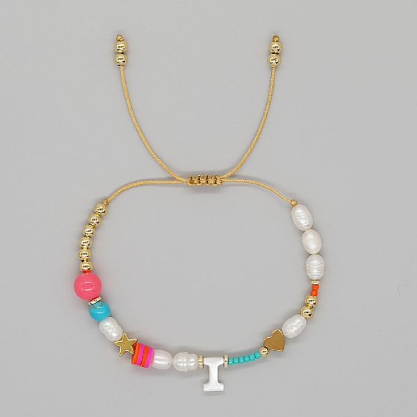 PandaHall Initial Letter Natural Pearl Braided Bead Bracelet, Adjustable Bracelet, Letter I, 11 inch(28cm) Pearl Letter I
PandaHall Initial Letter Natural Pearl Braided Bead Bracelet, Adjustable Bracelet, Letter I, 11 inch(28cm) Pearl Letter I
