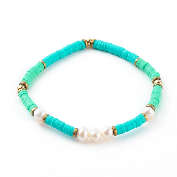 PandaHall Polymer Clay Heishi Beaded Stretch Bracelets, with Natural Pearl Beads and Non-magnetic Synthetic Hematite Beads, Turquoise, Inner..., Green
PandaHall Polymer Clay Heishi Beaded Stretch Bracelets, with Natural Pearl Beads and Non-magnetic Synthetic Hematite Beads, Turquoise, Inner..., Green