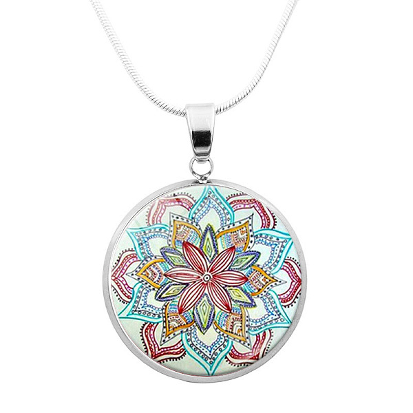 PandaHall Glass Mandala Flower Dome Pendant Necklace, Platinum Brass Jewelry for Women, Honeydew, 24.21 inch(61.5cm) Glass Green
PandaHall Glass Mandala Flower Dome Pendant Necklace, Platinum Brass Jewelry for Women, Honeydew, 24.21 inch(61.5cm) Glass Green