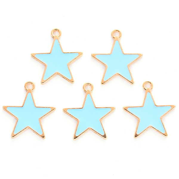 PandaHall Alloy Enamel Pendants, Cadmium Free & Lead Free, Light Gold, Star, Turquoise, 20x18.5x1mm, Hole: 1.6mm Alloy+Enamel Star Green
PandaHall Alloy Enamel Pendants, Cadmium Free & Lead Free, Light Gold, Star, Turquoise, 20x18.5x1mm, Hole: 1.6mm Alloy+Enamel Star Green