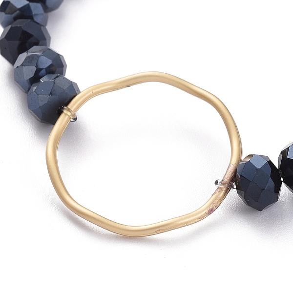 PandaHall Faceted Rondelle Glass Beads Stretch Bracelets, with Matte Gold Plated Alloy Linking Ring, Black, 2-1/8 inch(5.5cm) Glass Black
PandaHall Faceted Rondelle Glass Beads Stretch Bracelets, with Matte Gold Plated Alloy Linking Ring, Black, 2-1/8 inch(5.5cm) Glass Black