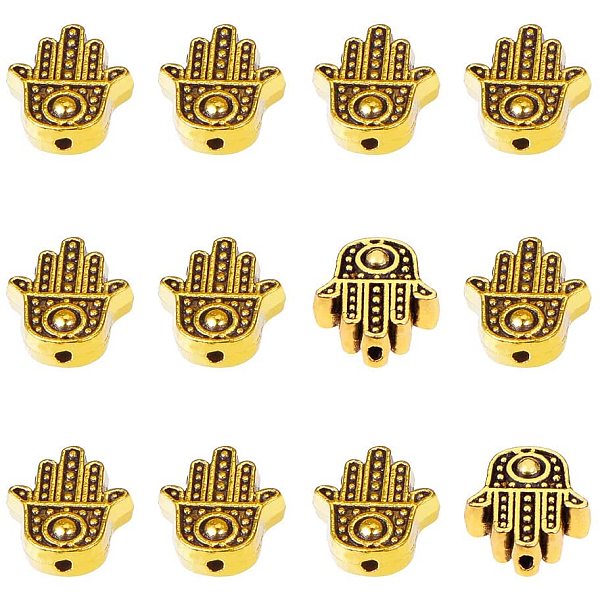 PandaHall Tibetan Style Alloy Beads, Hamsa Hand, Antique Golden, 12x10x4mm, Hole: 1.5mm, 100pcs/box Alloy Palm
PandaHall Tibetan Style Alloy Beads, Hamsa Hand, Antique Golden, 12x10x4mm, Hole: 1.5mm, 100pcs/box Alloy Palm