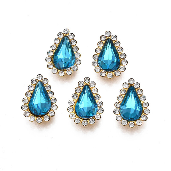 PandaHall Sew on Rhinestone, Transparent Glass Rhinestone, with Iron Prong Settings, Faceted, Teardrop, Capri Blue, 18x13x7mm, Hole: 1.5mm...
PandaHall Sew on Rhinestone, Transparent Glass Rhinestone, with Iron Prong Settings, Faceted, Teardrop, Capri Blue, 18x13x7mm, Hole: 1.5mm...