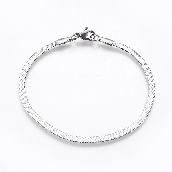 PandaHall 304 Stainless Steel Herringbone Chain Bracelets, with Lobster Claw Clasps, Stainless Steel Color, 7-1/4 inch(18.5cm), 3mm 304...
PandaHall 304 Stainless Steel Herringbone Chain Bracelets, with Lobster Claw Clasps, Stainless Steel Color, 7-1/4 inch(18.5cm), 3mm 304...