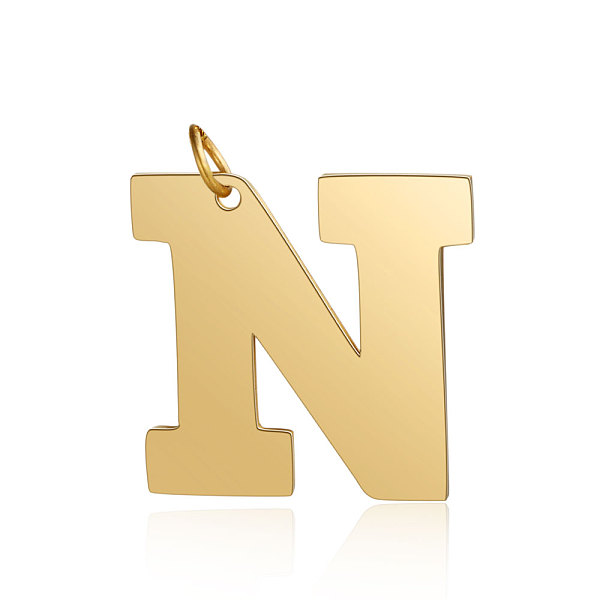 PandaHall 201 Stainless Steel Pendants, Letter, Golden, Letter.N, 30x30.5x1.5mm, Hole: 4.5mm 201 Stainless Steel Letter N
PandaHall 201 Stainless Steel Pendants, Letter, Golden, Letter.N, 30x30.5x1.5mm, Hole: 4.5mm 201 Stainless Steel Letter N