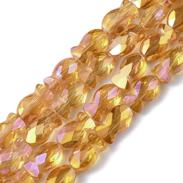 PandaHall Transparent Electroplate Glass Beads Strands, Rainbow Plated, Faceted, Fish, Dark Orange, 10.5x6x5mm, Hole: 1.4mm, about...
PandaHall Transparent Electroplate Glass Beads Strands, Rainbow Plated, Faceted, Fish, Dark Orange, 10.5x6x5mm, Hole: 1.4mm, about...