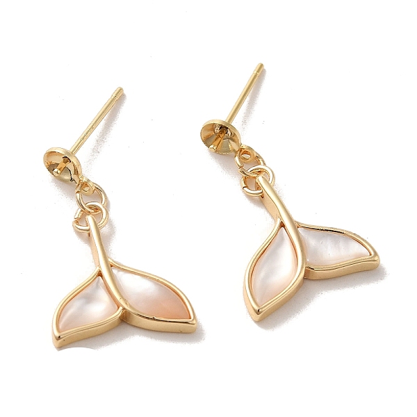 PandaHall Whale Tail Shape Brass with Natural Shell Dangle Stud Earring Findings, Earring Settings for Half Drilled Beads, Golden, Tray: 3mm...
PandaHall Whale Tail Shape Brass with Natural Shell Dangle Stud Earring Findings, Earring Settings for Half Drilled Beads, Golden, Tray: 3mm...
