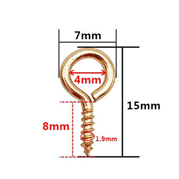 PandaHall Brass Screw Eye Peg Bails, Light Gold, 15x7mm, Hole: 4mm, Pin: 1.9mm Brass
PandaHall Brass Screw Eye Peg Bails, Light Gold, 15x7mm, Hole: 4mm, Pin: 1.9mm Brass