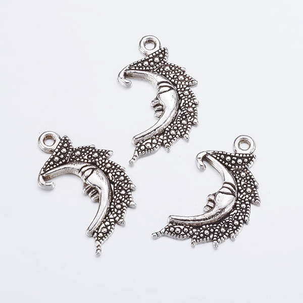 PandaHall Tibetan Silver Pendant, Nickel Free, Lead Free and Cadmium Free, Moon, Antique Silver Color, 25mm, hole: about 2mm Alloy Moon
PandaHall Tibetan Silver Pendant, Nickel Free, Lead Free and Cadmium Free, Moon, Antique Silver Color, 25mm, hole: about 2mm Alloy Moon