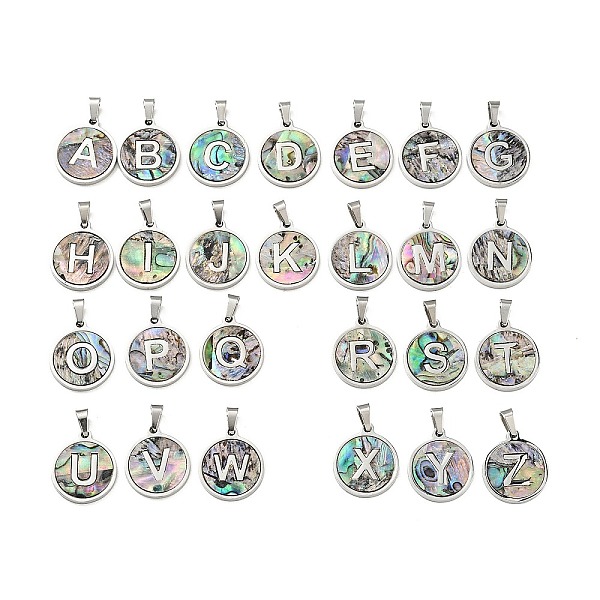 PandaHall 304 Stainless Steel with Paua Shell Pendants, Stainless Steel Color, Flat Round with Letter Charm, Letter A~Z, 18x16x1.5mm, Hole...
PandaHall 304 Stainless Steel with Paua Shell Pendants, Stainless Steel Color, Flat Round with Letter Charm, Letter A~Z, 18x16x1.5mm, Hole...