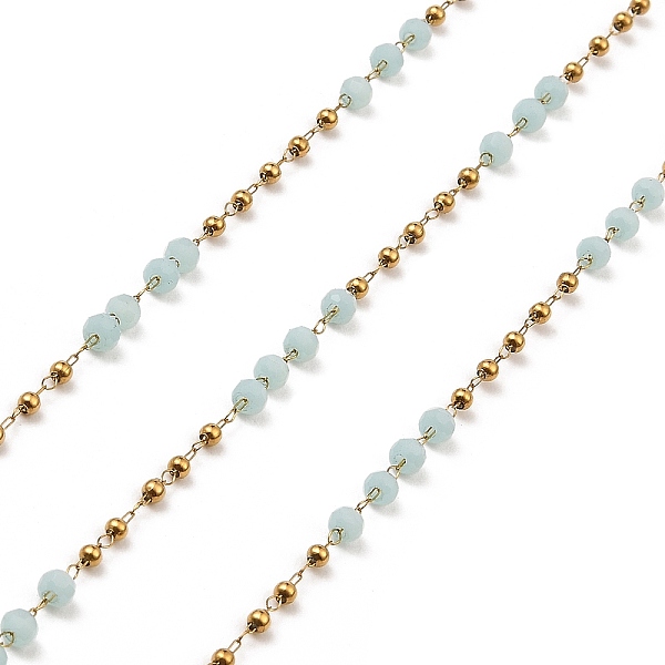 PandaHall Rondelle Glass Beaded Link Chains, with Golden 304 Stainless Steel Paperclip Chains, Soldered, with Spool, Aqua, 3x2.5mm, 2mm..., Cyan
PandaHall Rondelle Glass Beaded Link Chains, with Golden 304 Stainless Steel Paperclip Chains, Soldered, with Spool, Aqua, 3x2.5mm, 2mm..., Cyan