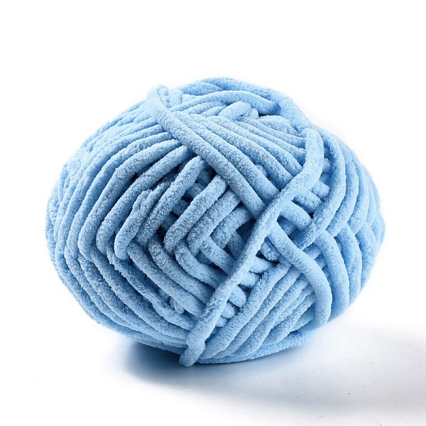 PandaHall Soft Crocheting Yarn, Thick Knitting Yarn for Scarf, Bag, Cushion Making, Sky Blue, 7~8mm, 65.62 yard(60m)/roll Polyester
PandaHall Soft Crocheting Yarn, Thick Knitting Yarn for Scarf, Bag, Cushion Making, Sky Blue, 7~8mm, 65.62 yard(60m)/roll Polyester