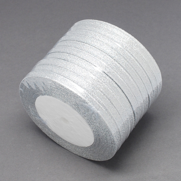 PandaHall Glitter Metallic Ribbon, Sparkle Ribbon, DIY Material for Organza Bow, Double Sided, Silver, 1/4 inch(6mm) Polyester Silver
PandaHall Glitter Metallic Ribbon, Sparkle Ribbon, DIY Material for Organza Bow, Double Sided, Silver, 1/4 inch(6mm) Polyester Silver