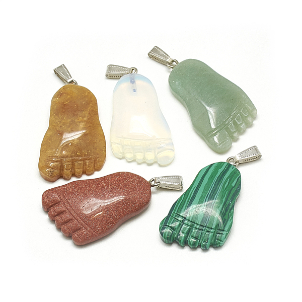 PandaHall Natural & Synthetic Mixed Stone Pendants, with Stainless Steel Snap On Bails, Footed, Stainless Steel Color, 44x24~26x8~9mm, Hole...
PandaHall Natural & Synthetic Mixed Stone Pendants, with Stainless Steel Snap On Bails, Footed, Stainless Steel Color, 44x24~26x8~9mm, Hole...