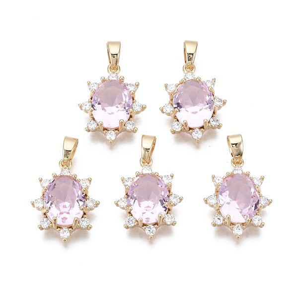 PandaHall Brass Micro Pave Cubic Zirconia Pendants, with Glass and Brass Snap on Bails, Nickel Free, Real 18k Gold Plated, Oval, Pearl Pink...
PandaHall Brass Micro Pave Cubic Zirconia Pendants, with Glass and Brass Snap on Bails, Nickel Free, Real 18k Gold Plated, Oval, Pearl Pink...