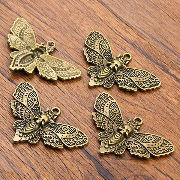 PandaHall Tibetan Style Alloy Pendant, Moth with Skull, Antique Bronze, 43x27mm Alloy Skull
PandaHall Tibetan Style Alloy Pendant, Moth with Skull, Antique Bronze, 43x27mm Alloy Skull