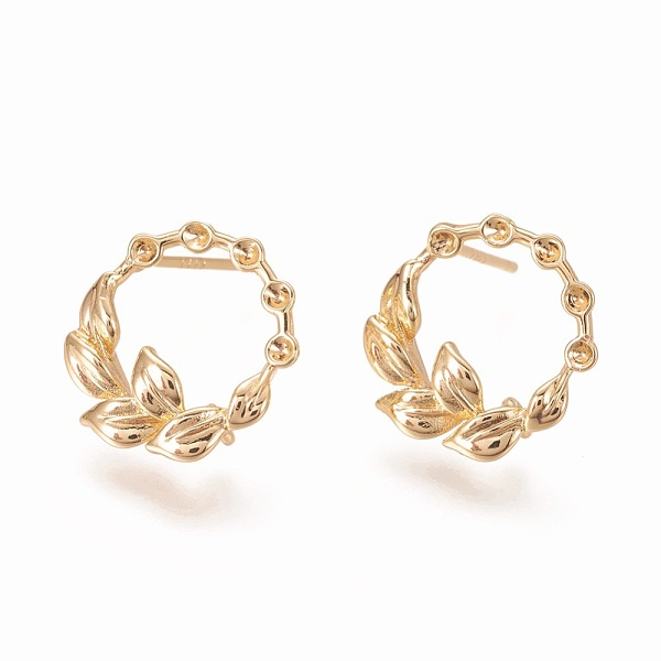 PandaHall Brass Ear Stud Components, Real 18K Gold Plated, Olive Branch, 13.5x14.5mm, Pin: 0.9mm Brass Branch
PandaHall Brass Ear Stud Components, Real 18K Gold Plated, Olive Branch, 13.5x14.5mm, Pin: 0.9mm Brass Branch
