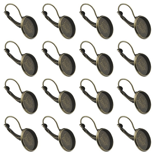 PandaHall 10Pcs Brass Leverback Earring Findings, Flat Round Earring Settings, Antique Bronze, 25x14mm, Tray: 12mm Brass
PandaHall 10Pcs Brass Leverback Earring Findings, Flat Round Earring Settings, Antique Bronze, 25x14mm, Tray: 12mm Brass